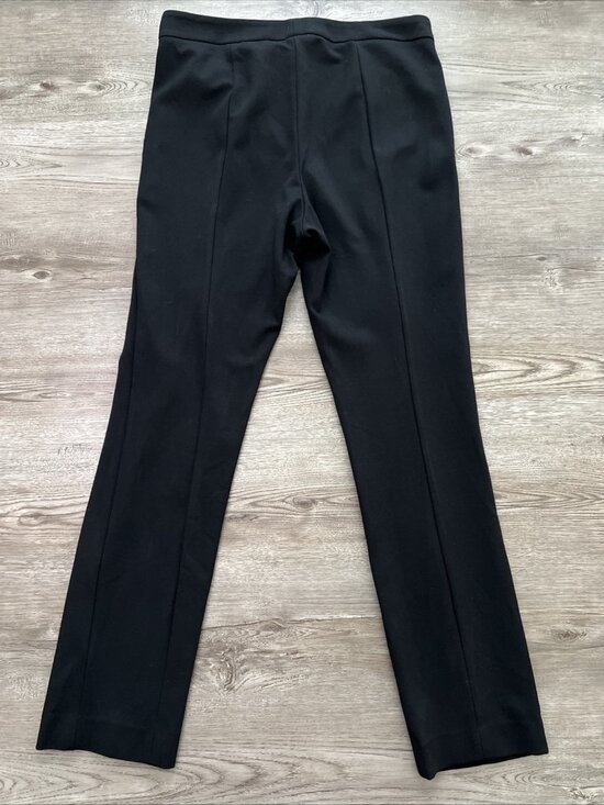 Vince Tapered Stove Pipe Pant Womens 6 Black Pintuck Ponte Full Length - Picture 13 of 16